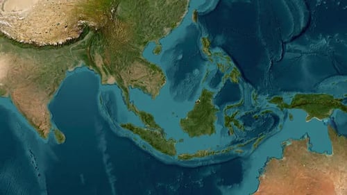 Brunei Flag Reveal on World Map Zoom Animation