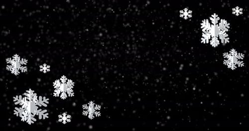 Falling Snowflakes Overlay Christmas Background Loop