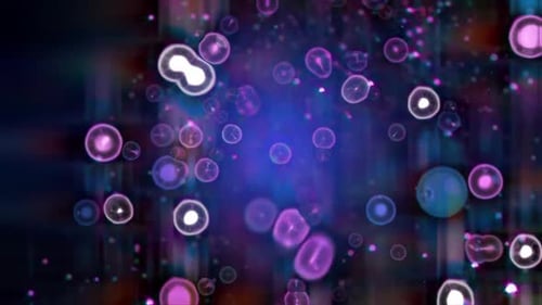 Abstract Cell-Like Particles Flowing Motion Background