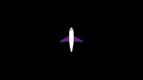 Minimalist Flat Design Airplane Travel Animation