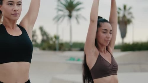 fitness friends workout Together in the park