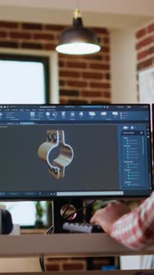 Vidéo verticale Un designer industriel afro-américain travaille sur des prototypes dans un studio de création
