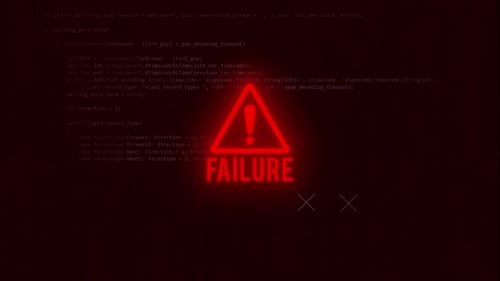 Red Glitch Warning Triangle and Failure Message Animation