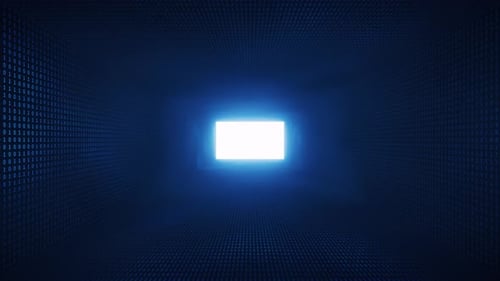 Túnel digital do ciberespaço azul escuro