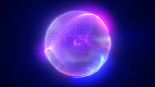 Abstract Neon Energy Sphere Particle Animation