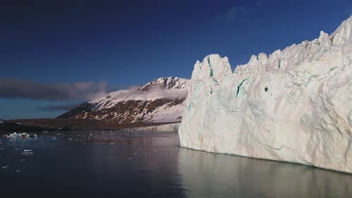 Huge Glacier Ice Wall in the Arctic. Beautiful landscape depicting our fragile environment.