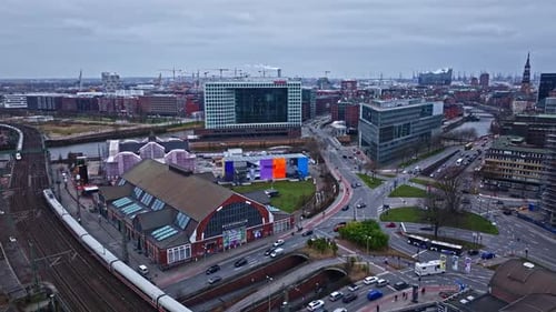 Aerial View Of Hamburg City Center , Germany