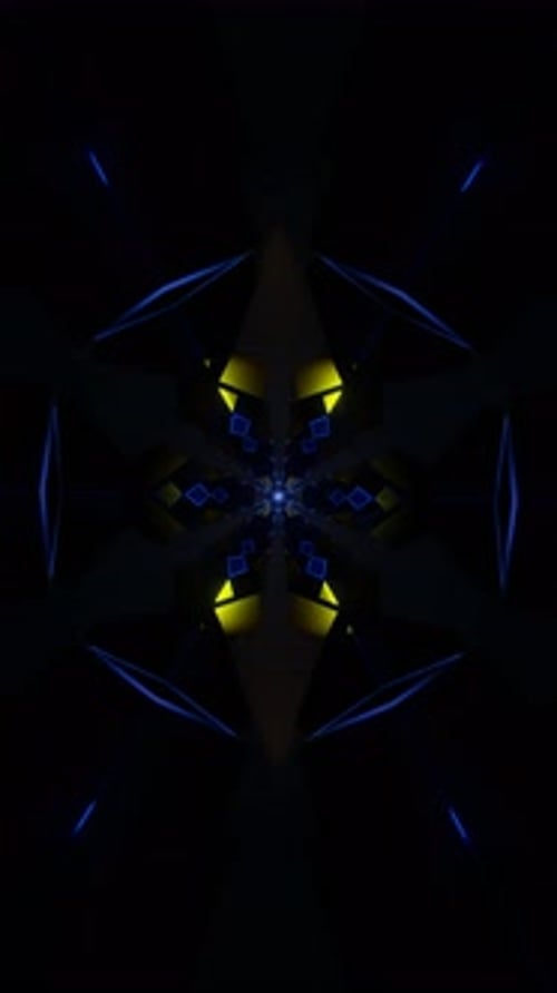 Vertikales Video einer Endlosschleife leuchtender Neonbilder