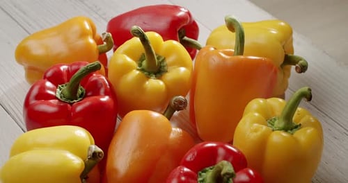 Vibrant Assortment of Fresh Bell Peppers on Display