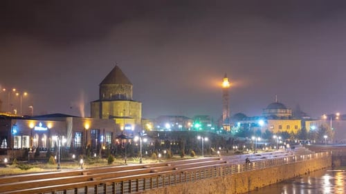 Kars City Center Night Timelapse