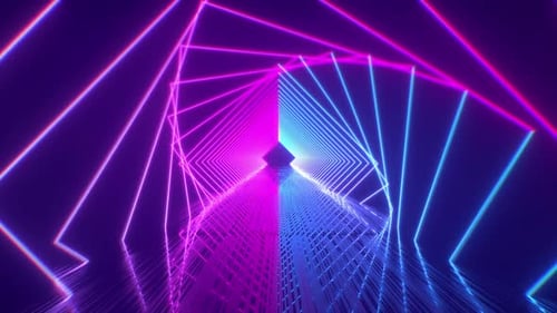 Neon Light Tunnel Full Hd Loop