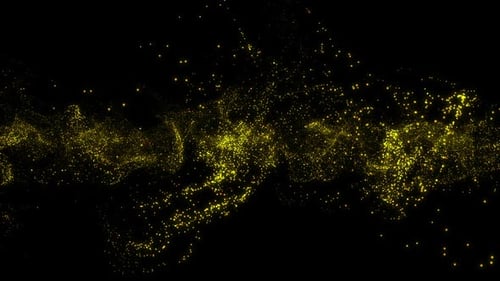 HD 3D animation. Abstract digital particles wave, Digital data network connections technology