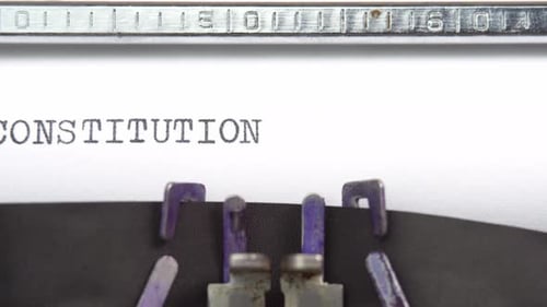Constitution Typed on an Antique Mechanical Typewriter