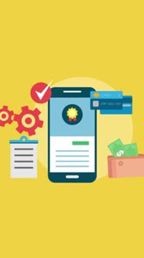 Mobile App Business and Technology Concept Animation