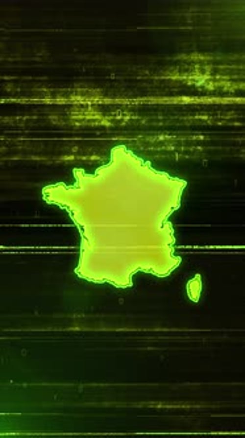 France Digital Futuristic Glitch Map