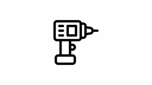 Drill — Icono animado en línea — Canal Alpha — 4K