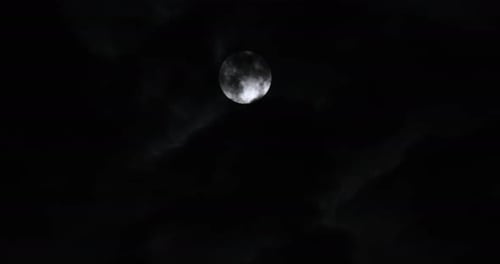 Full Moon Shining Brightly at Night