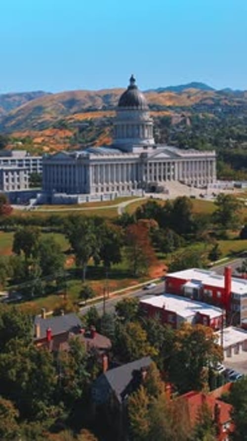 Approaching the incredible State Capitol Building of Salt Lake City, Utah, USA.