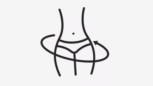 Fit Body Flat Icon Animation With Seamless Loop and Alpha