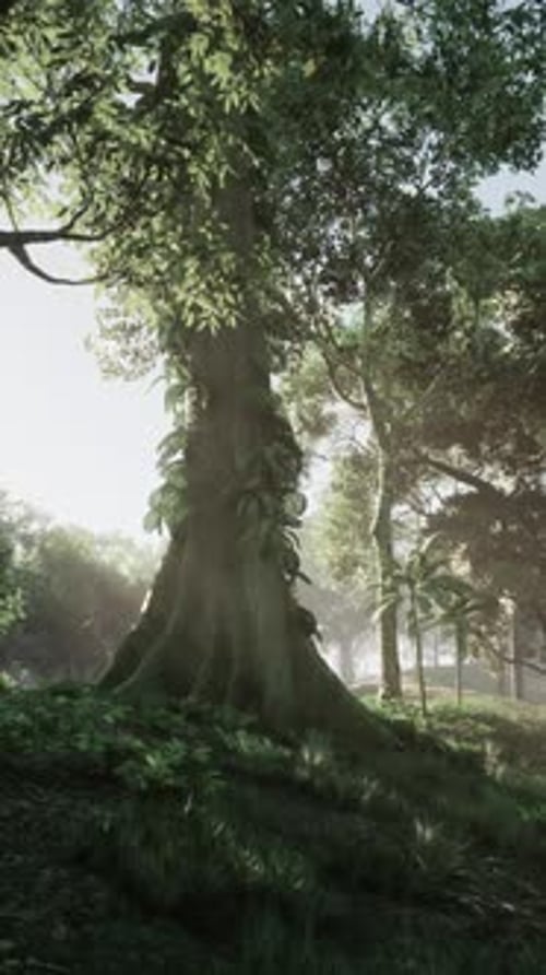 Radiant Embrace SunFingers Paint Natures Canopy on Majestic Jungle Hill