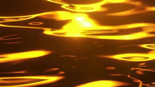 Abstract Molten Gold Surface with Glowing Light Reflections