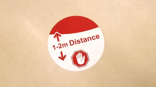 Social Distancing Reminder on Floor