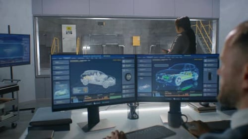 Engineers in Crash Test Lab
