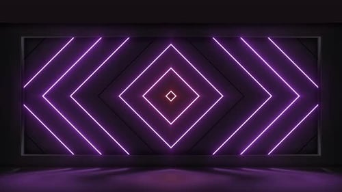 Geometric Neon Tunnel Loop Background Animation
