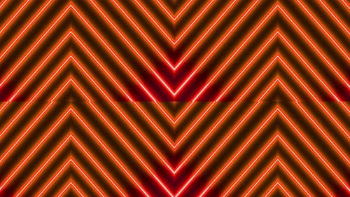 Red color arrow geometric neon light line glowing animation
