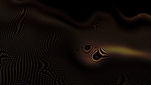 Abstract Golden Particle Waveform Digital Motion Background