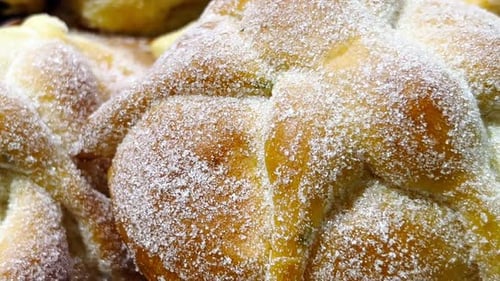 Typical Mexico City Day of the Dead bread