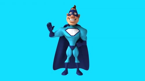 Fun 3D cartoon superhero (with alpha channel included)