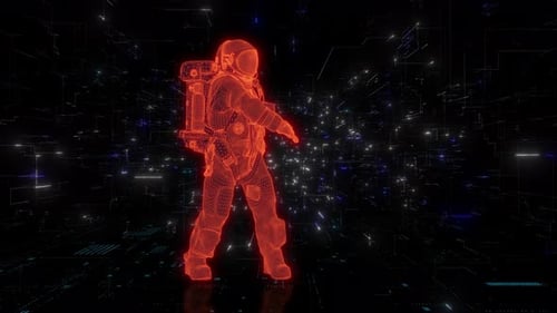 Astronauten-Hologramm-Tanzen