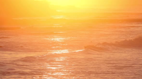 Romantic and amazing sunrise at the sea. Sun going up over horizon ...