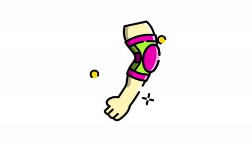 Sketch Style Animated Arm with Elbow Pad Icon