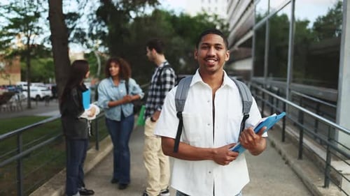 Smiling Student on University Campus