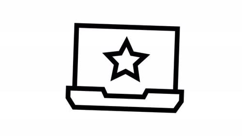 laptop line icon animation