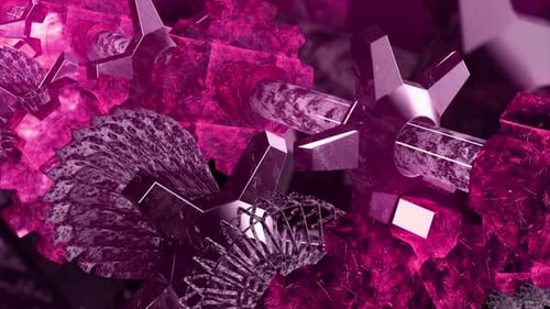 Abstract Futuristic Gears and Mechanism Rotating Loop