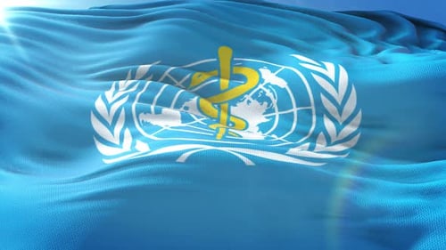 Modern World Health Organization Flag Waving Animation