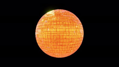 Rotating Orange Disco Ball Seamless Loop Background