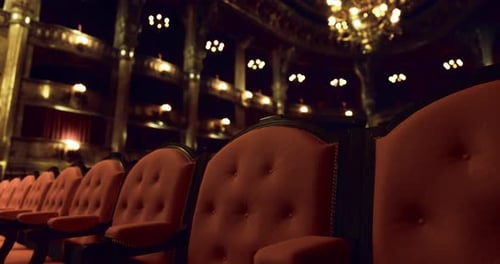 Luxurious Theater Seating in an Elegant Venue Awaits the Performance