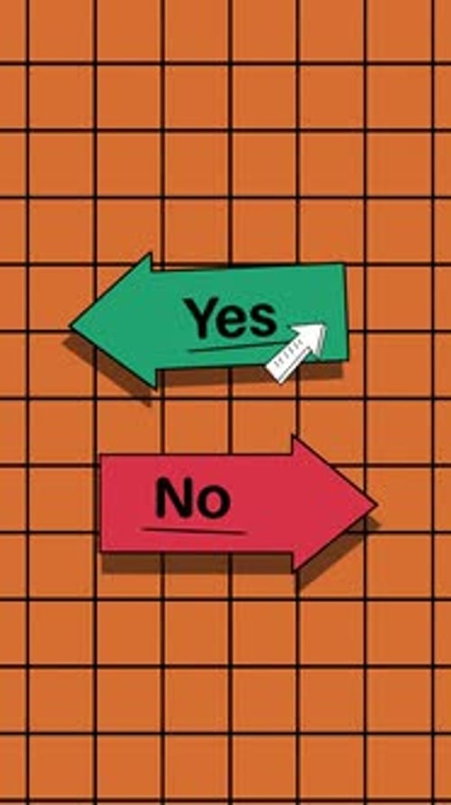 Animated Yes No Selector Arrows for Decision Making