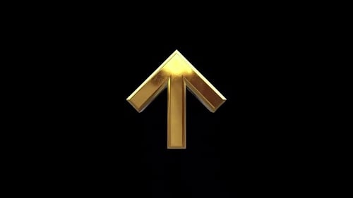 Arrow Upward Golden Icon