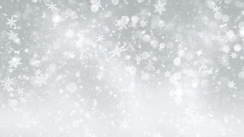 Elegant Falling Snowflakes and Bokeh Background Loop