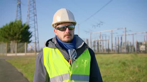 Shift worker wearing ppe ensuring own safety at electrical installation
