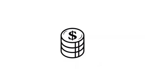 Animated Dollar Coins Stack Financial Icon