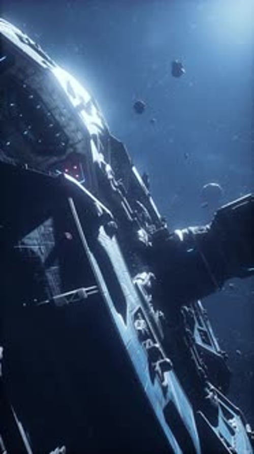 Space Station of the Future Surveys a Cosmic Gas Cloud Vertical