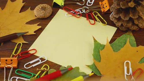 Autumn Stationery Arrangement with Blank Note Card