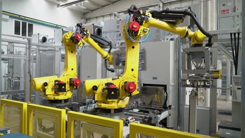 Roboter in der robotischen Fertigungslinie 2