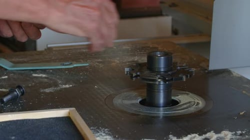 Assembling Wood Router in Workplace